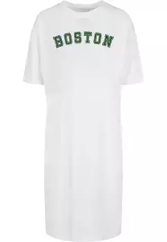 Платье-рубашка Merchcode " Merchcode Women's Ladies Boston Organic Oversized Slit Tee Dress" (1 шт.), белый