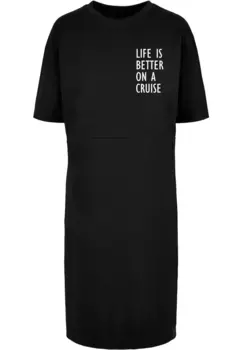 Платье-рубашка Merchcode "Женское женское платье-футболка с разрезом Merchcode Life Is Better" (1 шт.), черный