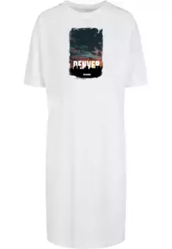 Платье-рубашка Merchcode "Женское женское платье-футболка Merchcode Denver Organic Oversized с разрезом" (1 шт.), белый