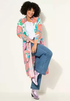 Платье-рубашка MIDI ALL-OVER PRINT BUTTON TAB Angel of Style, розовый