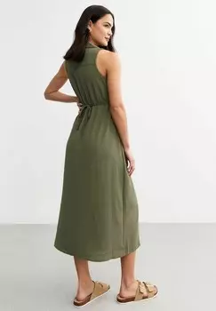 Платье-рубашка на талии SLEEVELESS MIDI New Look, хаки