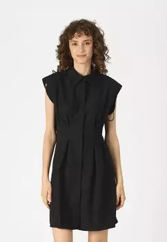 Платье-рубашка на талии VMJOY PLEAT SHORT SHIRT DRESS Vero Moda, черный