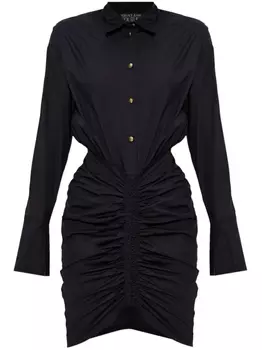 Платье-рубашка со сборками Versace Jeans Couture, черный