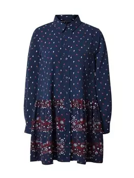 Платье рубашка Tommy Jeans Shirt Dress, темно-синий/светло-синий