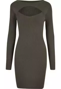 Платье-рубашка URBAN CLASSICS " Urban Classics Women's Ladies Cut Out Dress" (1 шт.), оливковый