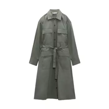 Платье-рубашка Zara Multiway Shirt, хаки