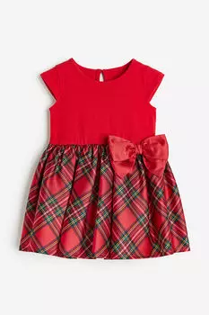 Платье с бантом и принтом H&M, красный