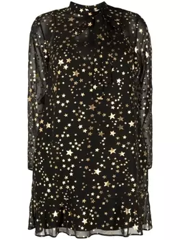 Платье с бантом и принтом RED Valentino, черный
