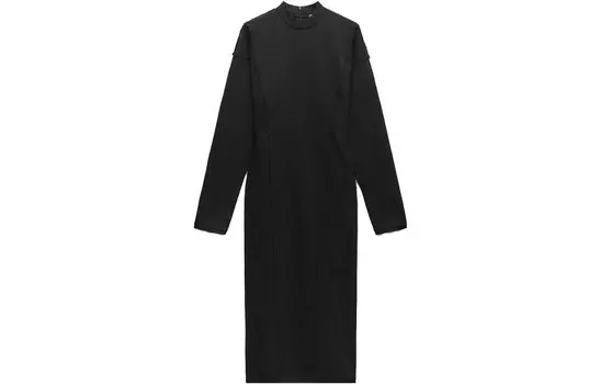 Платье с длинными рукавами женское черное Zara