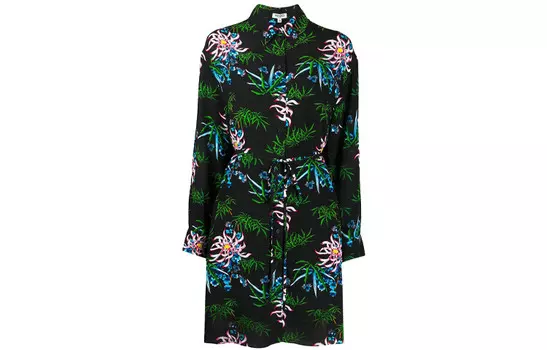 Платье с длинными рукавами женское зеленое Kenzo