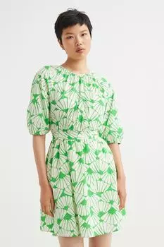 Платье с галстуком H&amp;M, светло-зеленый/ракушки