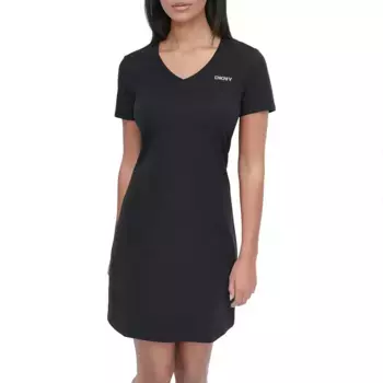 Платье с коротким рукавом DKNY Mini Stud Logo, черный