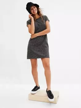 Платье с леопардовым принтом Gap, черный