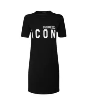 Платье с логотипом Dsquared2, черный