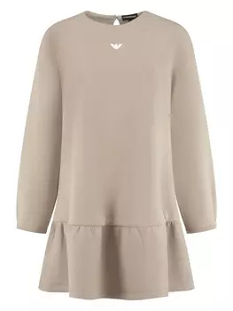 Платье с логотипом Emporio Armani Kids, нейтральный цвет