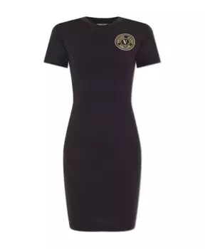 Платье с логотипом Versace Jeans Couture, черный
