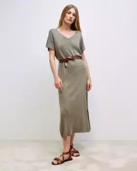 Платье с люрексом с короткими рукавами Woman El Corte Ingls, серебряный