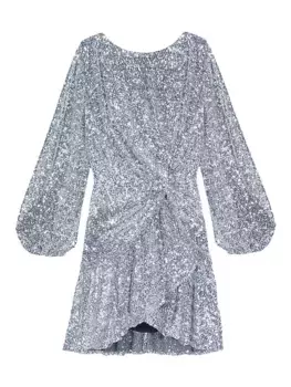Платье с пайетками Maje, цвет silver