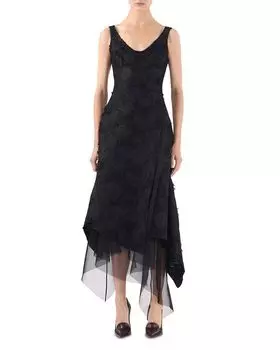 Платье с подолом в виде платка Jason Wu Collection, черный
