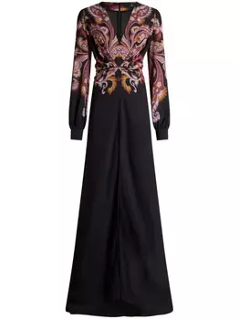 Платье с принтом ETRO, черный