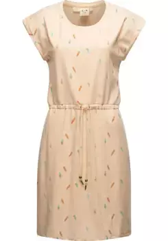 Платье с принтом Ragwear "Mallory Print Dress Organic", короткое хлопковое платье с принтом, бежевый