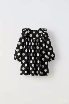 Платье с принтом ZARA, серый