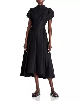 Платье с рукавами-фонариками и завязками по бокам 3.1 Phillip Lim, черный