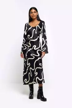Платье с U-образным вырезом River Island, черный