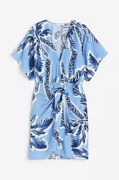 Платье с v-образным вырезом H&M, синий