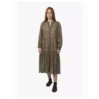 Платье Second Female Severine long sleeve midi, коричневый