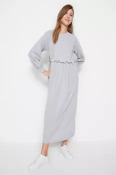 Платье - Серое - Базовое Trendyol Modest, серый
