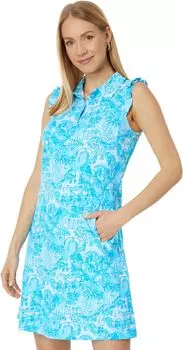 Платье Сильвия UPF 50+ Lilly Pulitzer, цвет Amalfi Blue Sunny State Of Mind