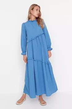 Платье - Синее - Базовое Trendyol Modest, синий