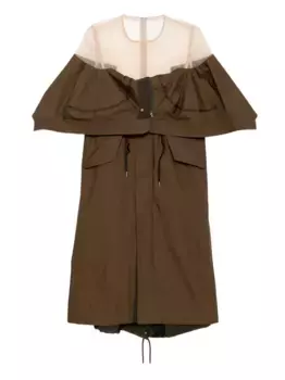 Платье со вставками SACAI, коричневый
