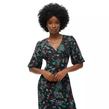 Платье Superdry Short Sleeve Sheer short sleeve long, черный