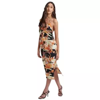 Платье Superdry Vintage Midi Halter Slip, Разноцветный