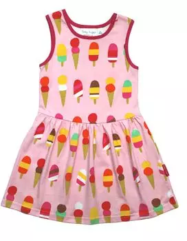 Платье Toby Tiger Kinder mit Eiscreme Print, розовый