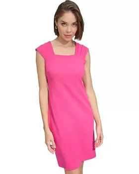 Платье Tommy Hilfiger Pleated Shoulder Sleeveless Sheath, цвет Hot Pink