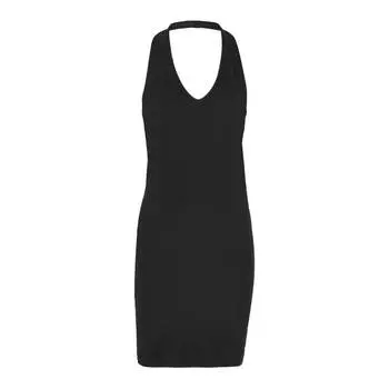 Платье Tommy Jeans by Tommy Hilfiger Ribbed Bodycon Halter, черный