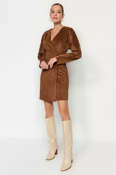 Платье Trendyol мини, коричневый