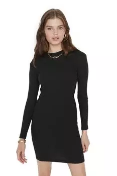 Платье Trendyol мини приталенное, черный