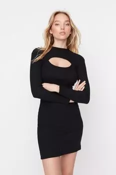 Платье Trendyol мини трикотажное, черный