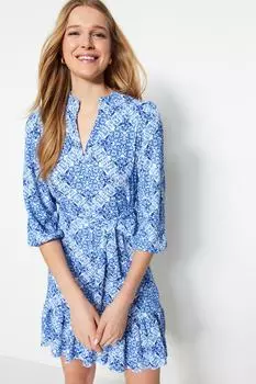 Платье Trendyol мини трикотажное, синий