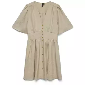Платье Vero Moda Melaney short sleeve short, бежевый