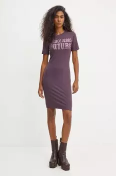Платье Versace Jeans Couture, фиолетовый