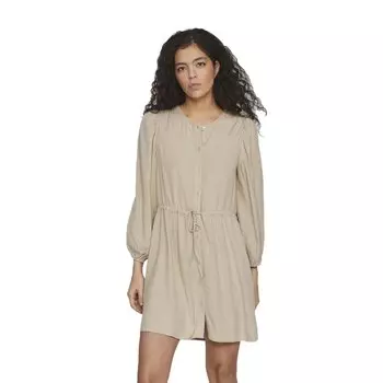 Платье Vila Pricil Long Sleeve Short, бежевый