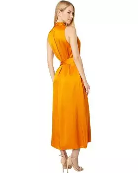 Платье Vince Sleeveless Draped Wrap Dress, цвет Burnt Orange