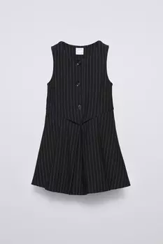 Платье в полоску ZARA, черный