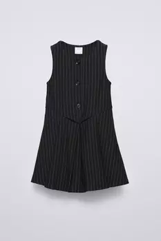 Платье в полоску ZARA, черный
