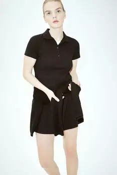 Платье в рубчик с воротником H&M, черный